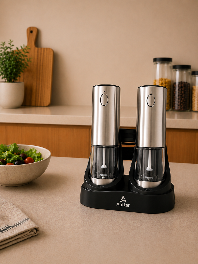 Electric Salt & Pepper Grinder Set